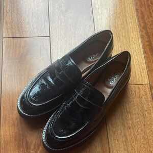 Franco Sarto Glossy Black Loafers